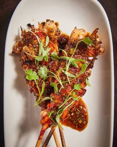 Sesame ginger lobster skewers
