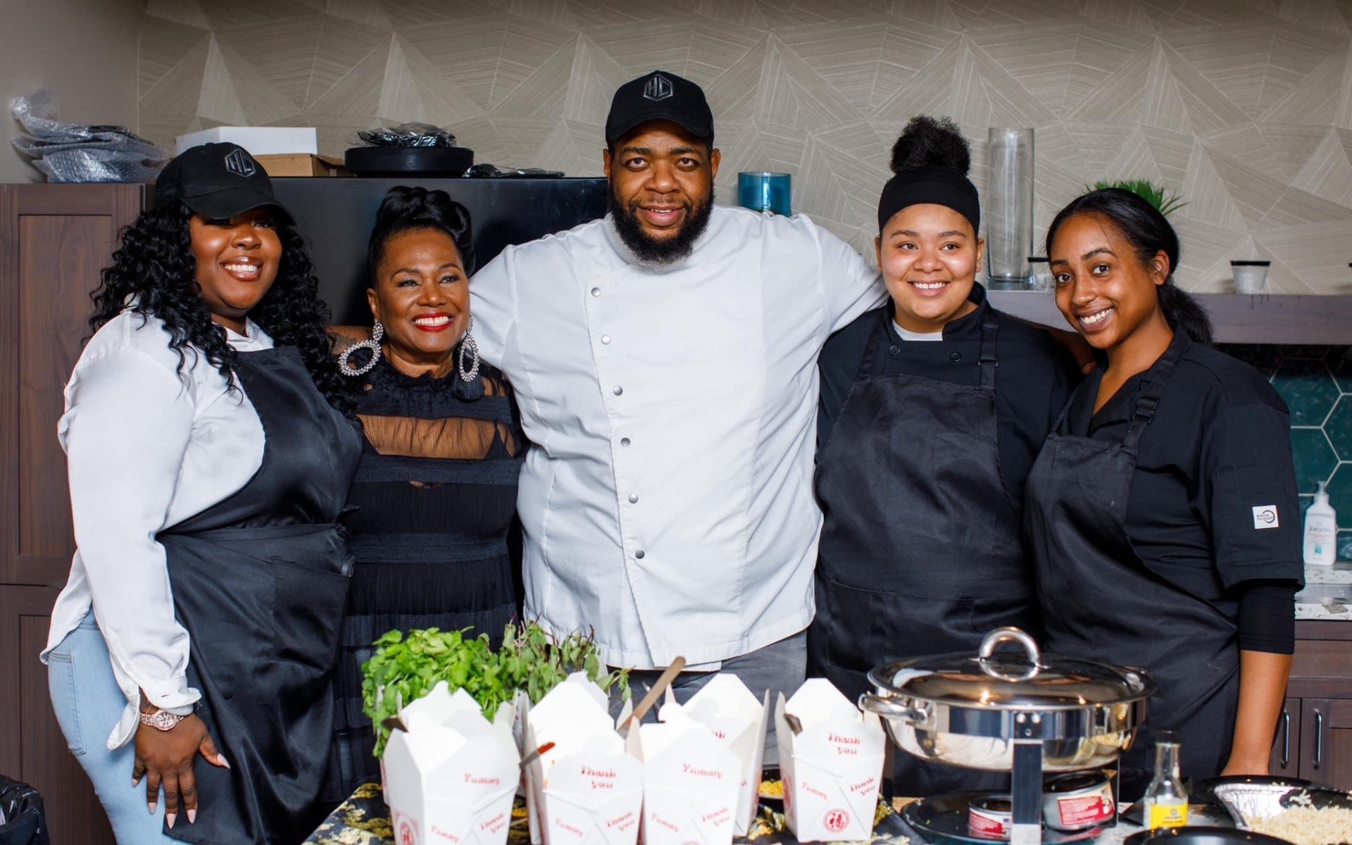 Chef O. with catering team at private event