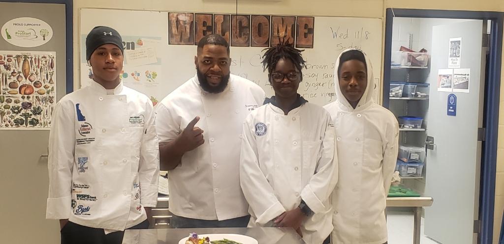 Chef O. with ProStart culinary students